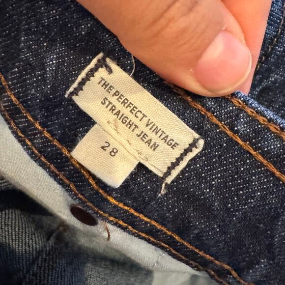Madewell Perfect Vintage Straight Jeans Blue High Rise Button Zip Pocket Sz 28 - Picture 13 of 14